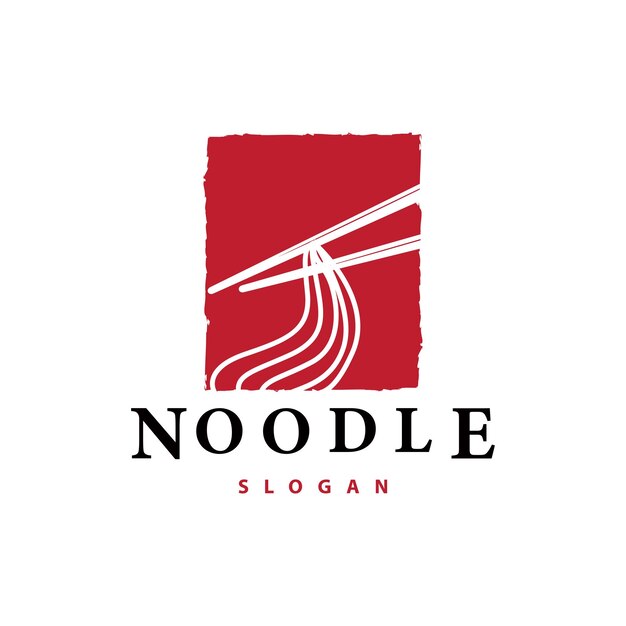 Fideos logo vector tradicional comida japonesa fideos ramen restaurante marca silueta diseño