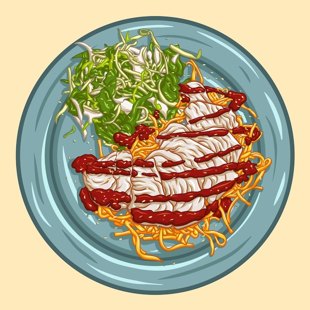Fideos De Pollo Teriyaki