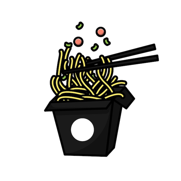 Fideos ramen y caja negra Fideos ramen viernes negro