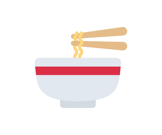 Fideos vector icono aislado Emoji ilustración Fideos con cuenco vector emoticono