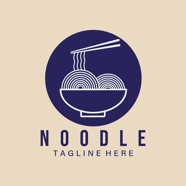 Fideos vintage logo icono y símbolo vector ilustración diseño