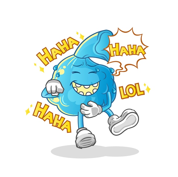 La fiebre comprime el carácter de Laugh Out Loud. vector de mascota de dibujos animados
