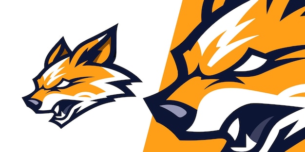 Fierce aggressive fox logo poderoso gráfico vectorial para deportes competitivos y equipos de esport