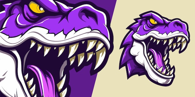 Fierce Dino A Modern Agressive Dinosaur Mascot Logo para Sport amp Esport Team Impresión de camisetas