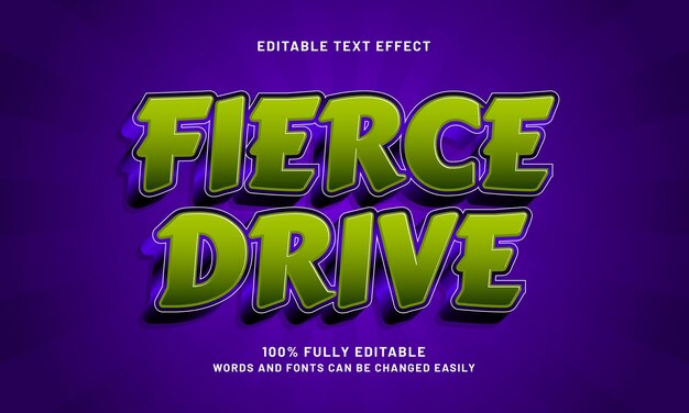 Fierce Drive efectos de texto editables con un tema poderoso y fuerte