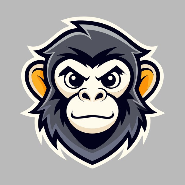 Fierce Monkey Head Mascot Logo Vector Diseño audaz y dinámico