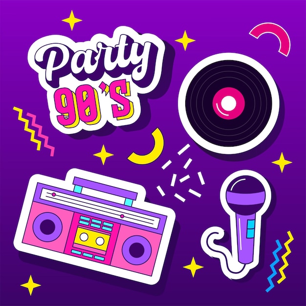 fiesta de los 90 pegatinas