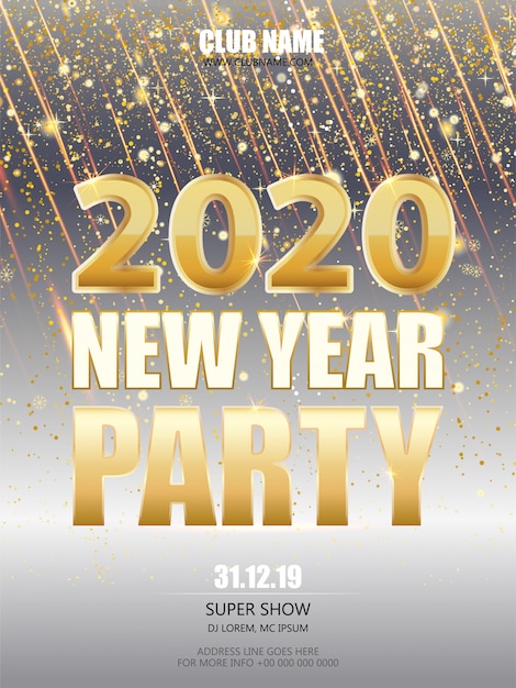Fiesta de Año Nuevo 2020 Celebración de la víspera Flyer