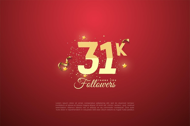 fiesta de celebración 31k seguidores con figuras planas.