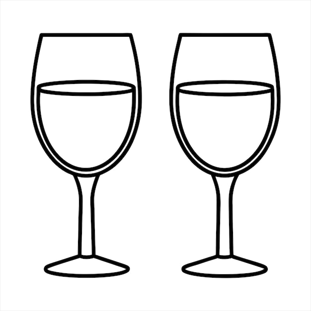 Fiesta de celebración del año nuevo con ilustración vectorial de arte de línea de vidrio