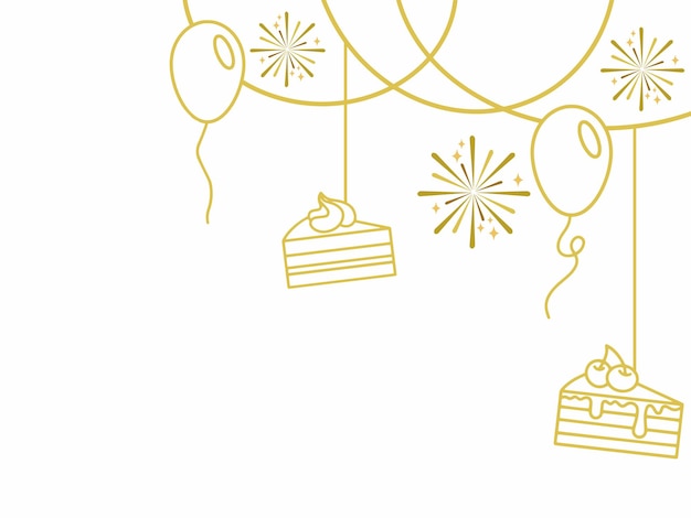La fiesta de cumpleaños de Hanging Line Art