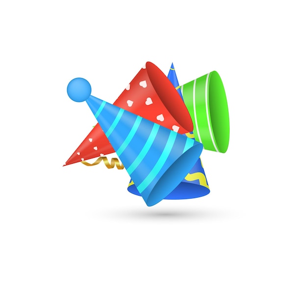Fiesta gorras brillantes sombreros festivos para fiestas y celebraciones de días festivos sombrero de papel de cono de cumpleaños