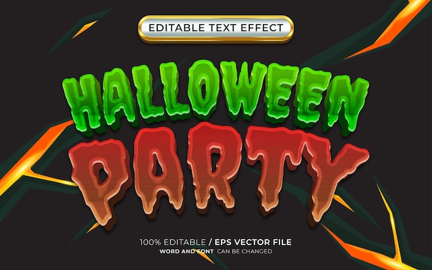 Fiesta de halloween efecto de texto editable 3d