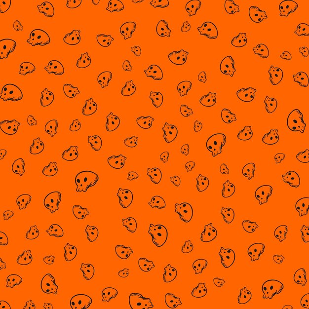 Fiesta de Halloween espeluznante esqueleto de cráneo vector de ilustración decorativa