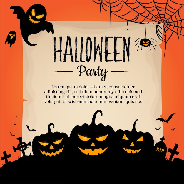 Fiesta de Halloween, Fondo de calabazas de Halloween, Ilustración de Halloween