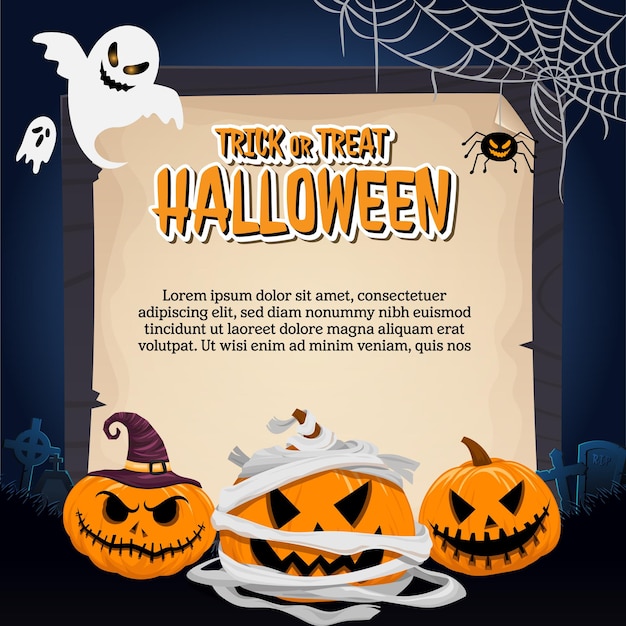 Fiesta de Halloween, Fondo de calabazas de Halloween, Ilustración de Halloween
