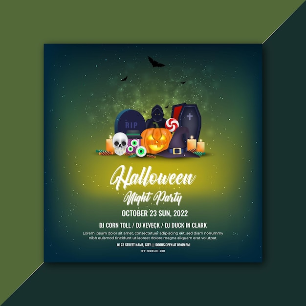 Vector fiesta de halloween publicaciones de instagram