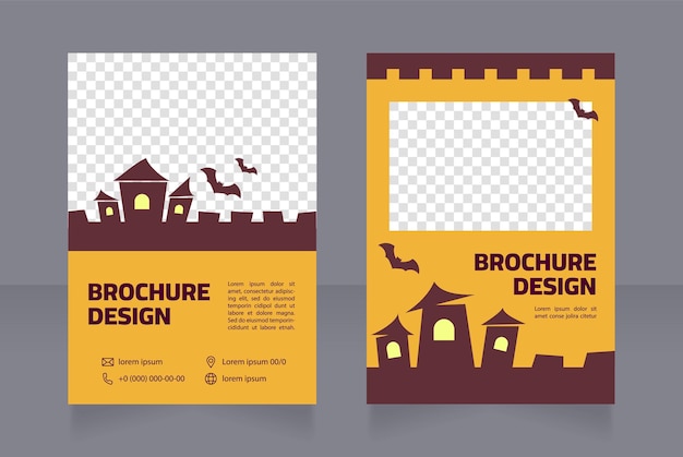 Fiesta de halloween realizando diseño de folleto en blanco.