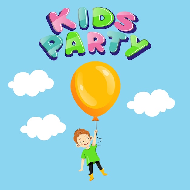 Fiesta infantil, concepto de invitación de vacaciones para niños.