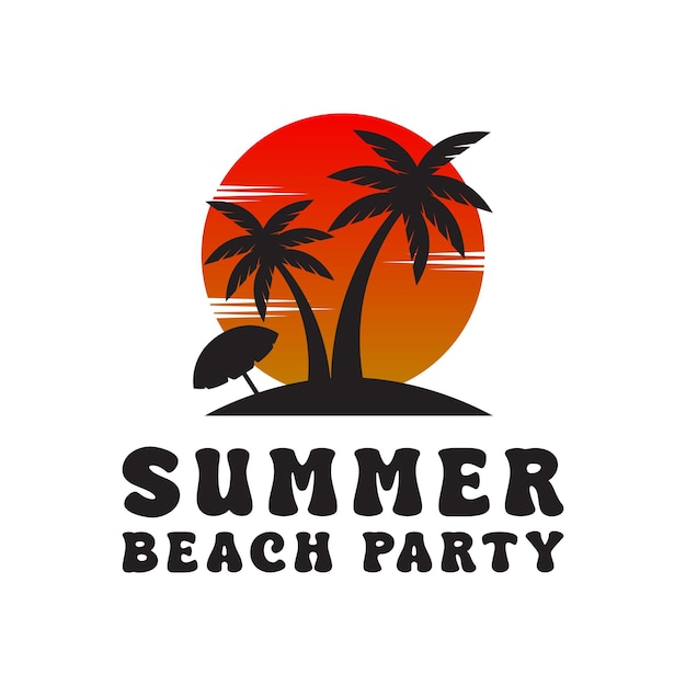 La fiesta de playa de verano de la isla tropical es el concepto de diseño del logotipo.