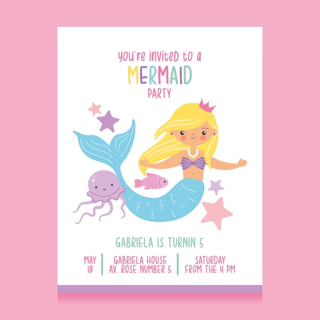 Fiesta de sirenas con medusas y estrellas de mar