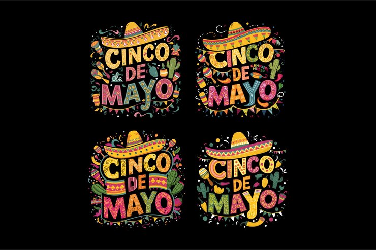 Vector fiesta vibes bold celebración del cinco de mayo