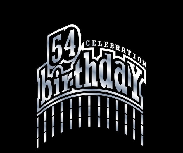 Fiestas de cumpleaños de 54 años o organización de fiestas de felicitación de logotipos