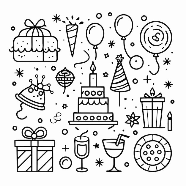 Fiestas de cumpleaños con pasteles, regalos, globos y más.