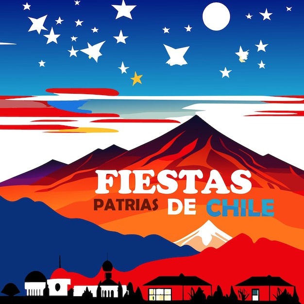 Vector fiestas patrias de chile o día internacional de chile