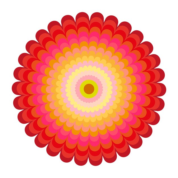 Figura de flor de naranja roja de arte de papel Elemento de patrón floral Ilustración vectorial