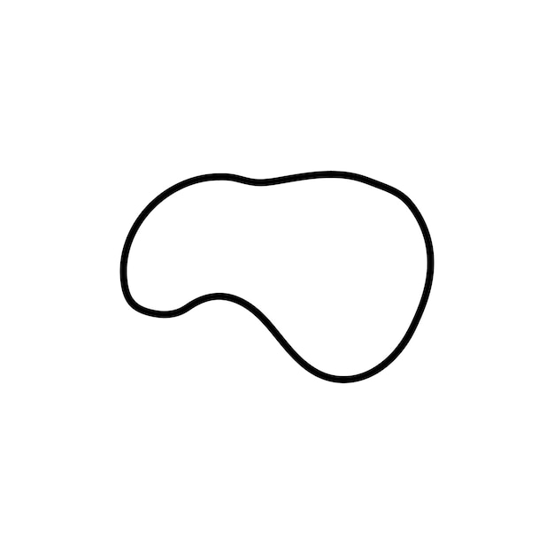 Figura minimalista ovalada vectorial dibujada a mano en estilo retro bauhaus elemento boho pixelado garabato