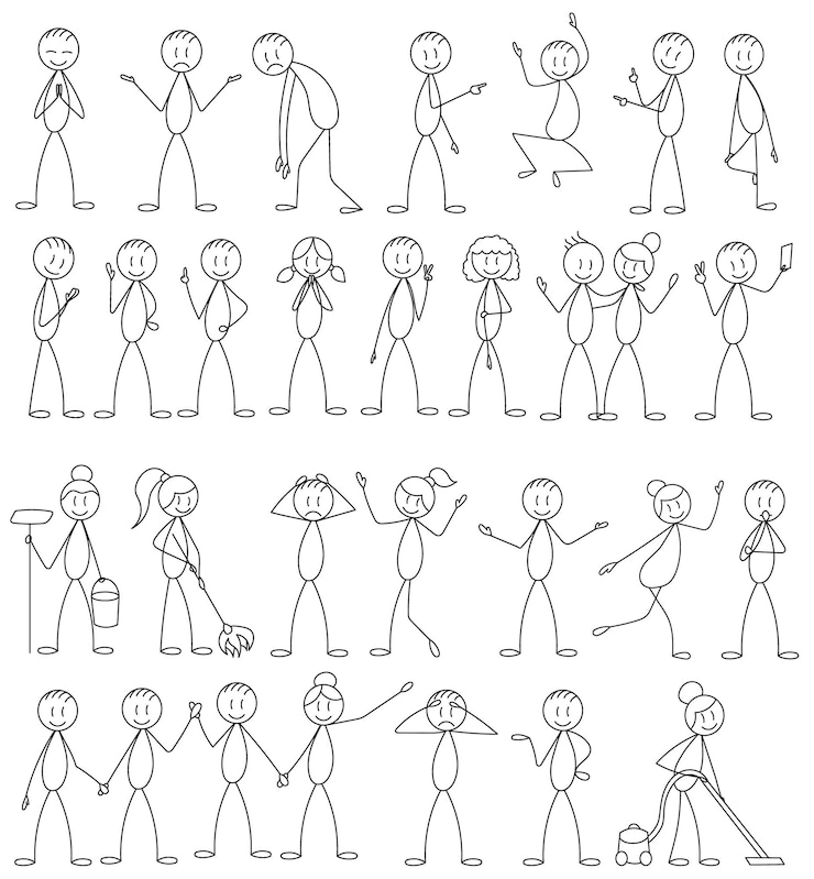 Vector figura de palo, en fondo blanco, vector, aislado
