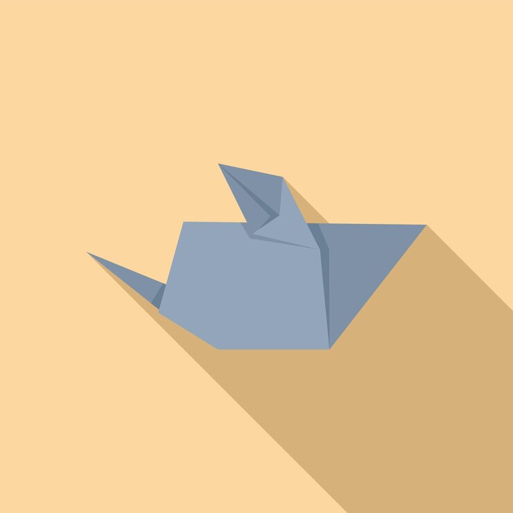 Vector figura de papel plegado de ratón origami artes y artesanías