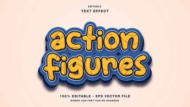 Figuras de acción título del juego efecto de texto editable 3d