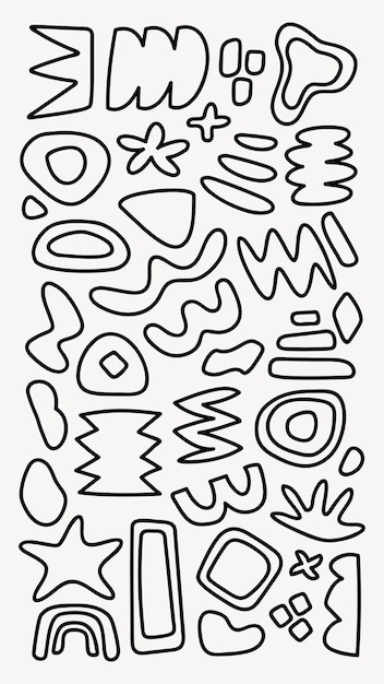 Figuras geométricas abstractas en blanco y negro Figuras Geométricas en varios patrones Diseño abstracto con líneas y formas geométrica Arte geométrico minimalista Conjunto vectorial en negro y blanco