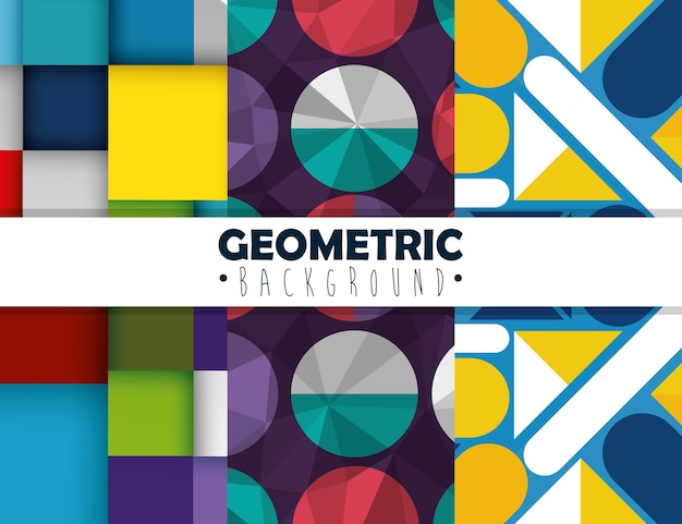 figuras geométricas y colores establecen fondos