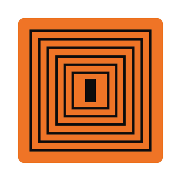 Figuras geométricas rectángulos en el arte de la línea en el parche del brutalismo Impresión de contorno abstracto de formas cuadradas en el icono en estilo brutalista Elemento de diseño de Bauhaus Ilustración vectorial aislada plana en blanco