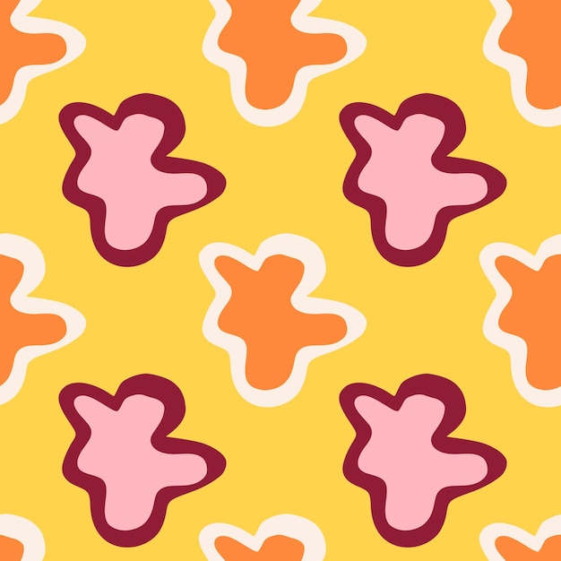 Figuras primitivas contemporáneas abstractas de patrones sin fisuras Fondo de nubes de garabato divertido Fondo de pantalla de formas artísticas creativas Telón de fondo de elementos primitivos