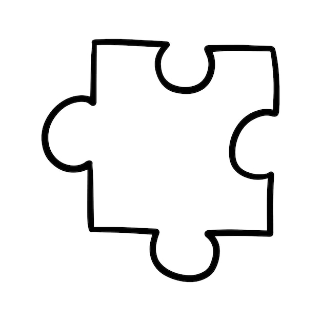 Figurilla de rompecabezas para crear una imagen de diferentes partes del juego educativo doodle lineal