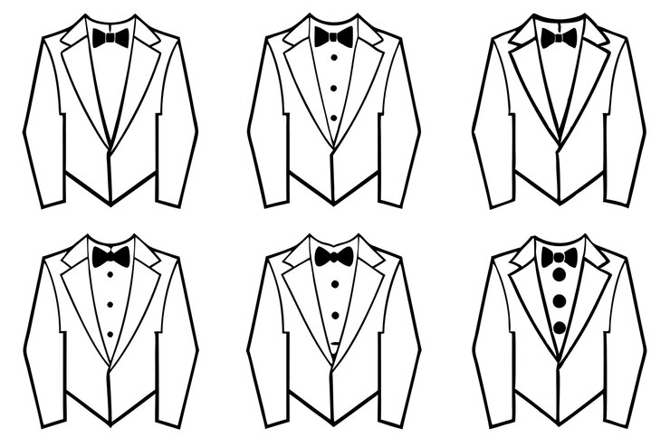 Vector una fila de camisas para hombres con una corbata