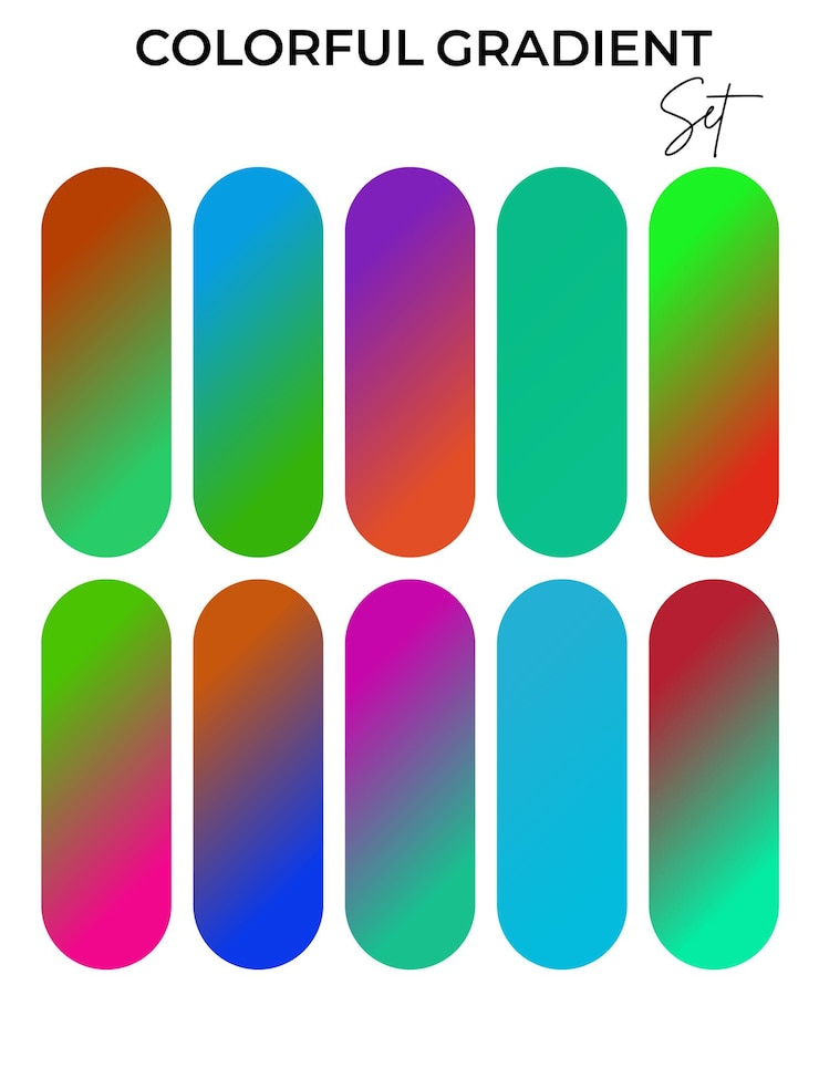 Vector una fila de clavos coloridos con el número 7 en ellos