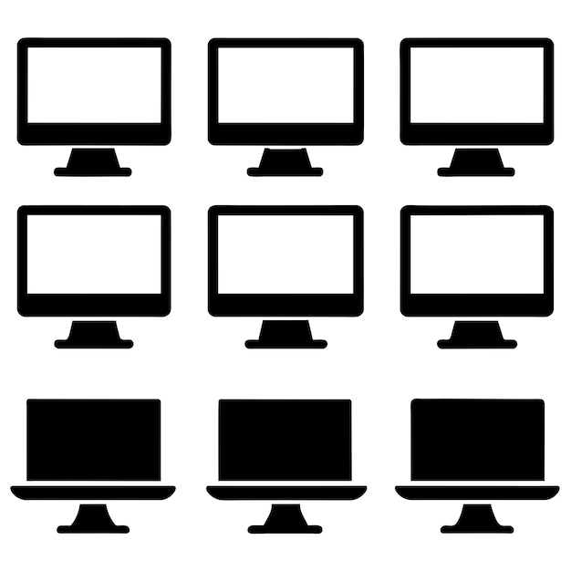 una fila de monitores de computadora con las palabras "la parte inferior derecha" en la parte inferior