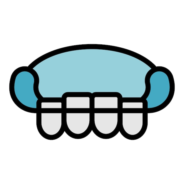 Vector la fila superior del icono de los dientes contorno de la fila superior de los dientes icono vectorial color plano aislado