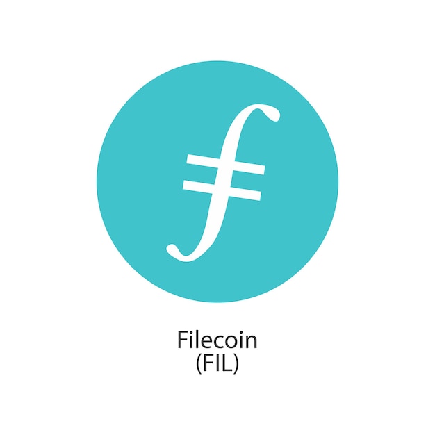 Filecoin cryptocurrency token vector logo icono aislado sobre fondo blanco.