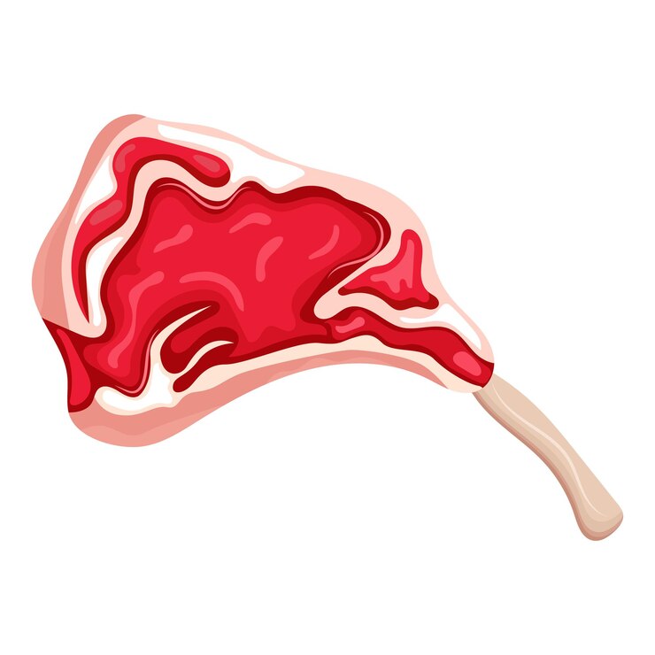 Vector filete de carne en la ilustración de vector de costilla
