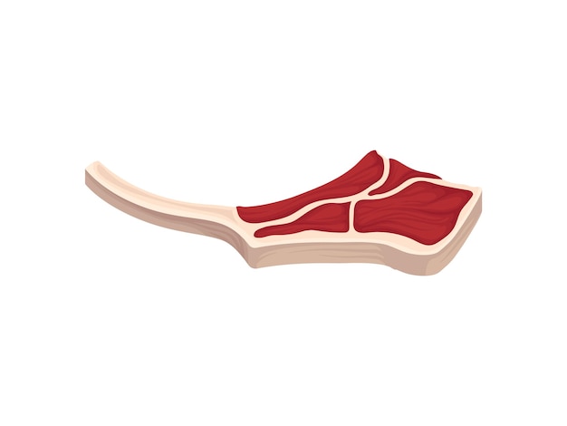 Filete de cerdo crudo en el hueso ilustración vectorial
