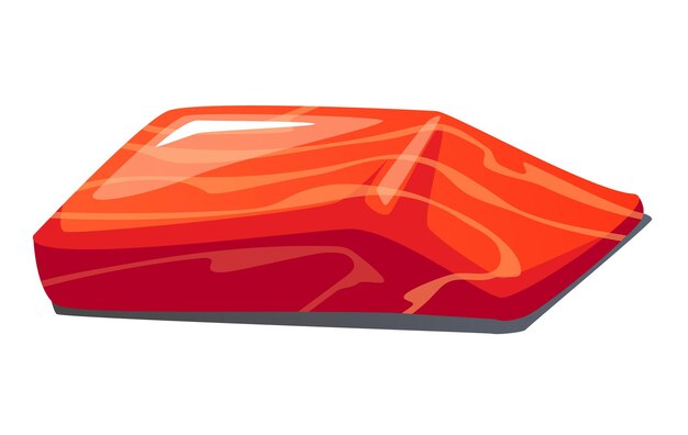 Filete de filete de filete de pieza de pescado de salmón aislado en el vector de elemento gráfico de fondo blanco