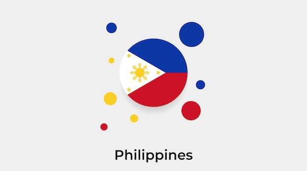 Filipinas bandera burbuja círculo forma redonda icono vector ilustración