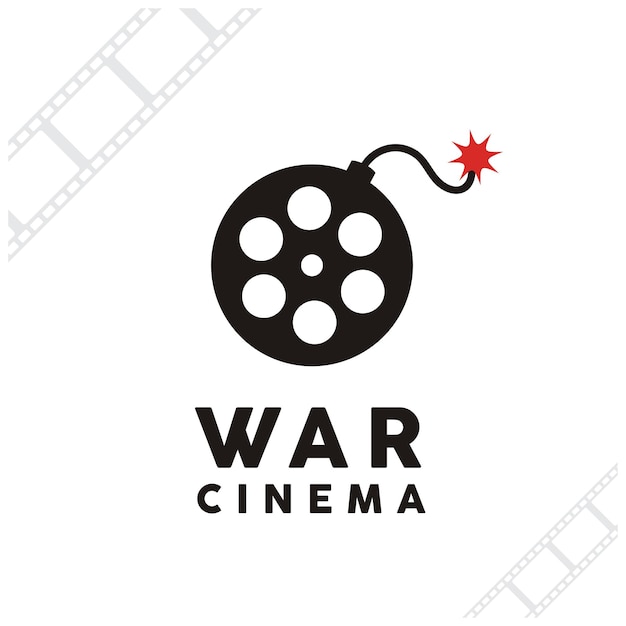 Film reel bomb para movie cinema creative video studio productions diseño de logotipo