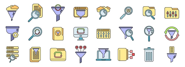 Filtrar los iconos de búsqueda y establecer la línea de color del vector